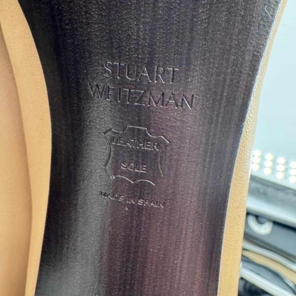 Stuart Weitzman Stuart Heel 8.5 Beige Leather 3" heel - Picture 8 of 9